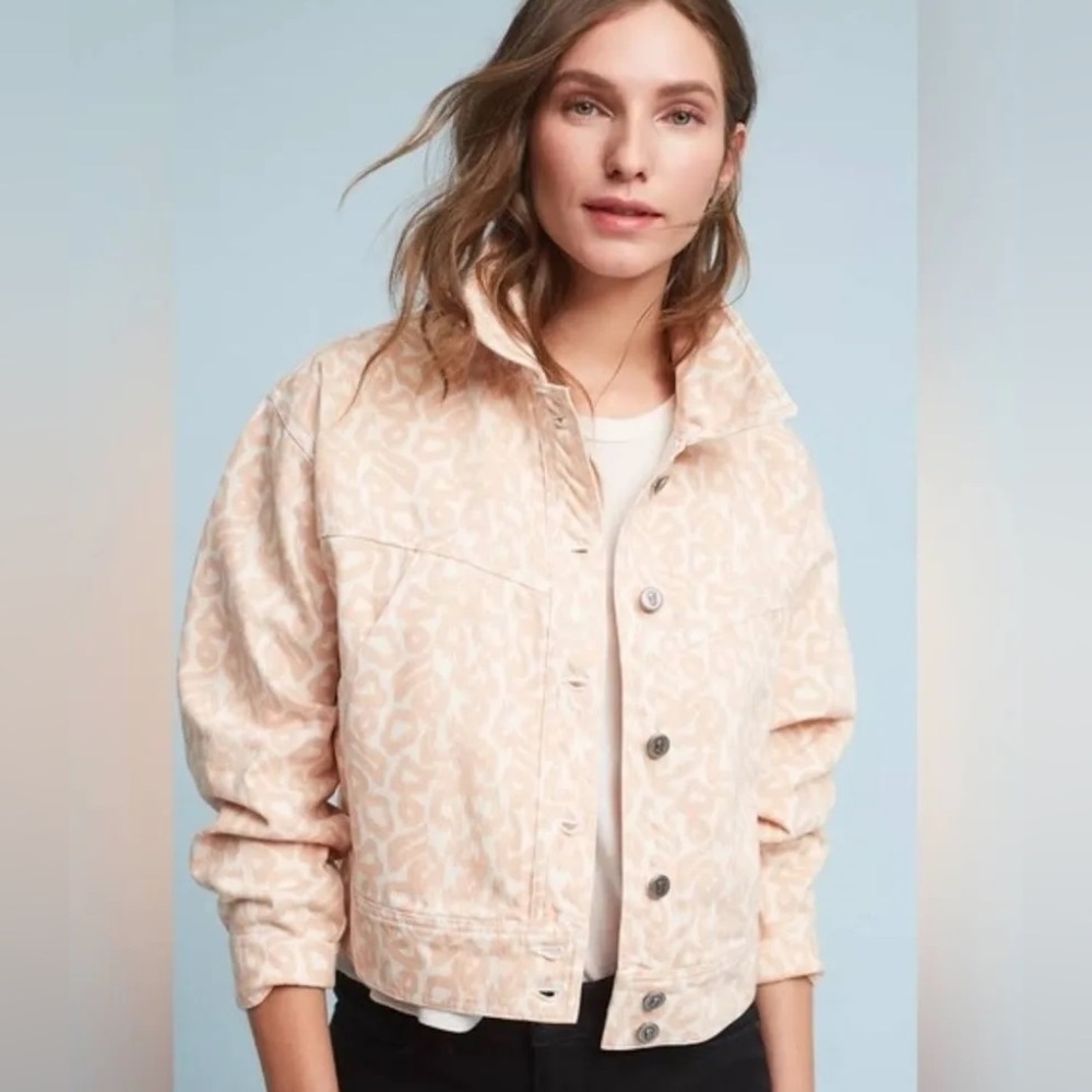 Anthropologie Pilcro & The Letterpress Leopard Denim Jacket